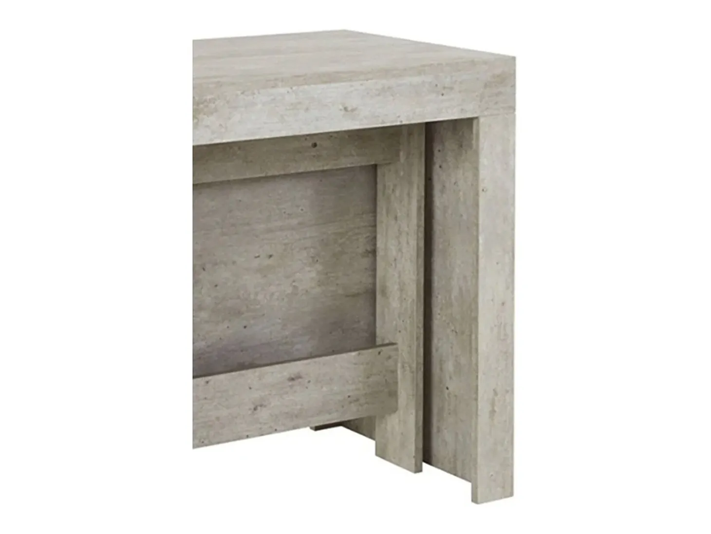 Consola extensível Dguigo, Consola extensível até 12 lugares, Mesa com suportes de extensão, 100% Fabricado em Itália, 51/300x90h77 cm, Cimento