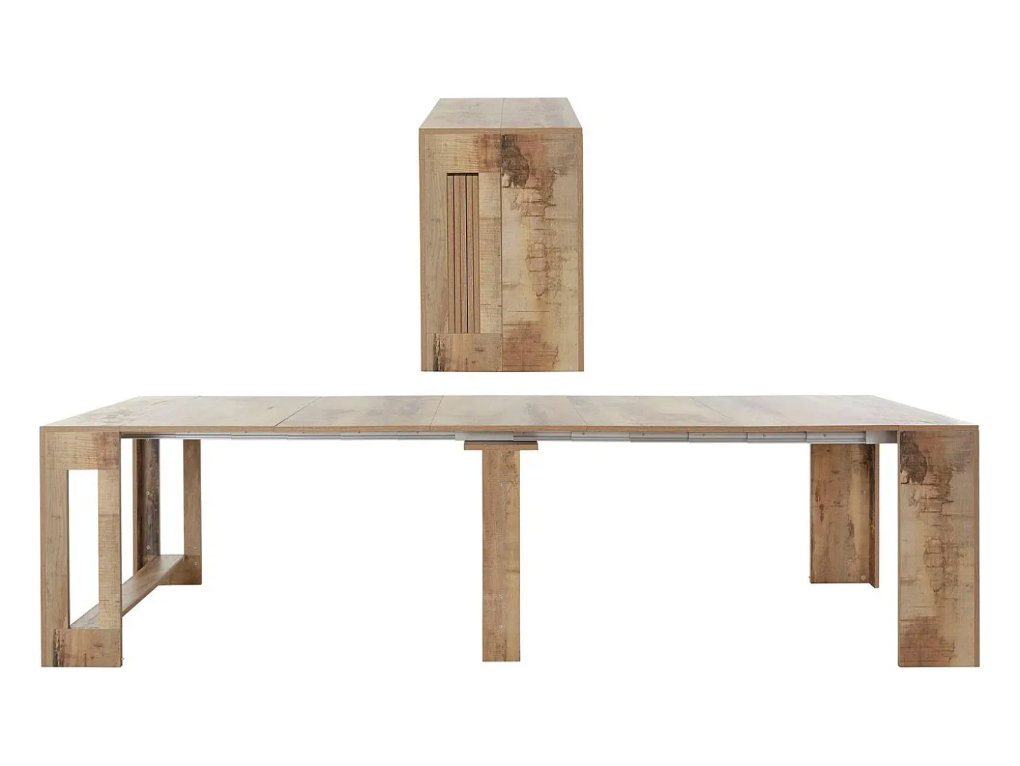 Consola extensível Dguigo, Consola extensível até 12 lugares, Mesa com suportes de extensão, 100% Fabricado em Itália, 51/300x90h77 cm, Bordo