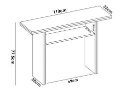 Consola extensível Dmanuel, Consola auxiliar extensível multiposições, Mesa de jantar dobrável com tampo rebatível, 110x33/66h75 cm, Branco