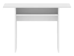 Consola extensível Rodella, Consola extensível auxiliar multiposições, Mesa de jantar dobrável com tampo rebatível, 110x33/66h75 cm, Branco