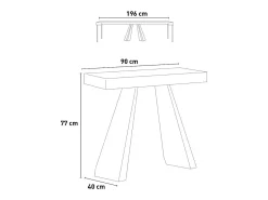 Consola extensível 90x40/190 cm Diamante Small Premium Tinted Fir Bear frame