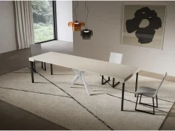 Consola extensível 90x40/300 cm Pernas brancas Saki cashmere