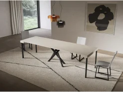 Consola extensível 90x40/300 cm Pernas Saki cashmere antracite