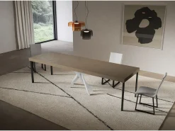Consola extensível 90x40/300 cm Saki Premium pomba cinza pernas brancas