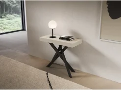 Consola extensível 90x40/300 cm Saki Premium caxemira pernas antracite