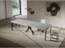 Consola extensível 90x40/300 cm Saki Premium pernas betão antracite