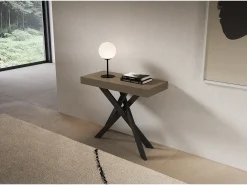 Consola extensível 90x40/300 cm Saki pomba cinza antracite pernas