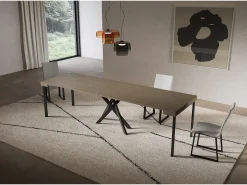 Consola extensível 90x40/300 cm Saki pomba cinza antracite pernas