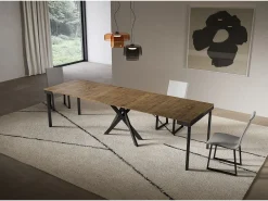 Consola extensível 90x40/300 cm Saki Evolution moldura em nogueira antracite