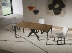 Consola extensível 90x40/196 cm Saki Small Evolution moldura antracite em nogueira