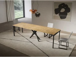 Consola extensível 90x40/300 cm Saki Evolution moldura antracite carvalho natural