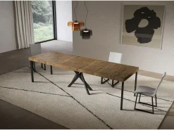 Consola extensível 90x40/300 cm Saki Premium pernas em nogueira antracite