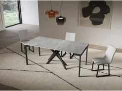 Consola extensível 90x40/196 cm Saki Small Evolution moldura em betão antracite