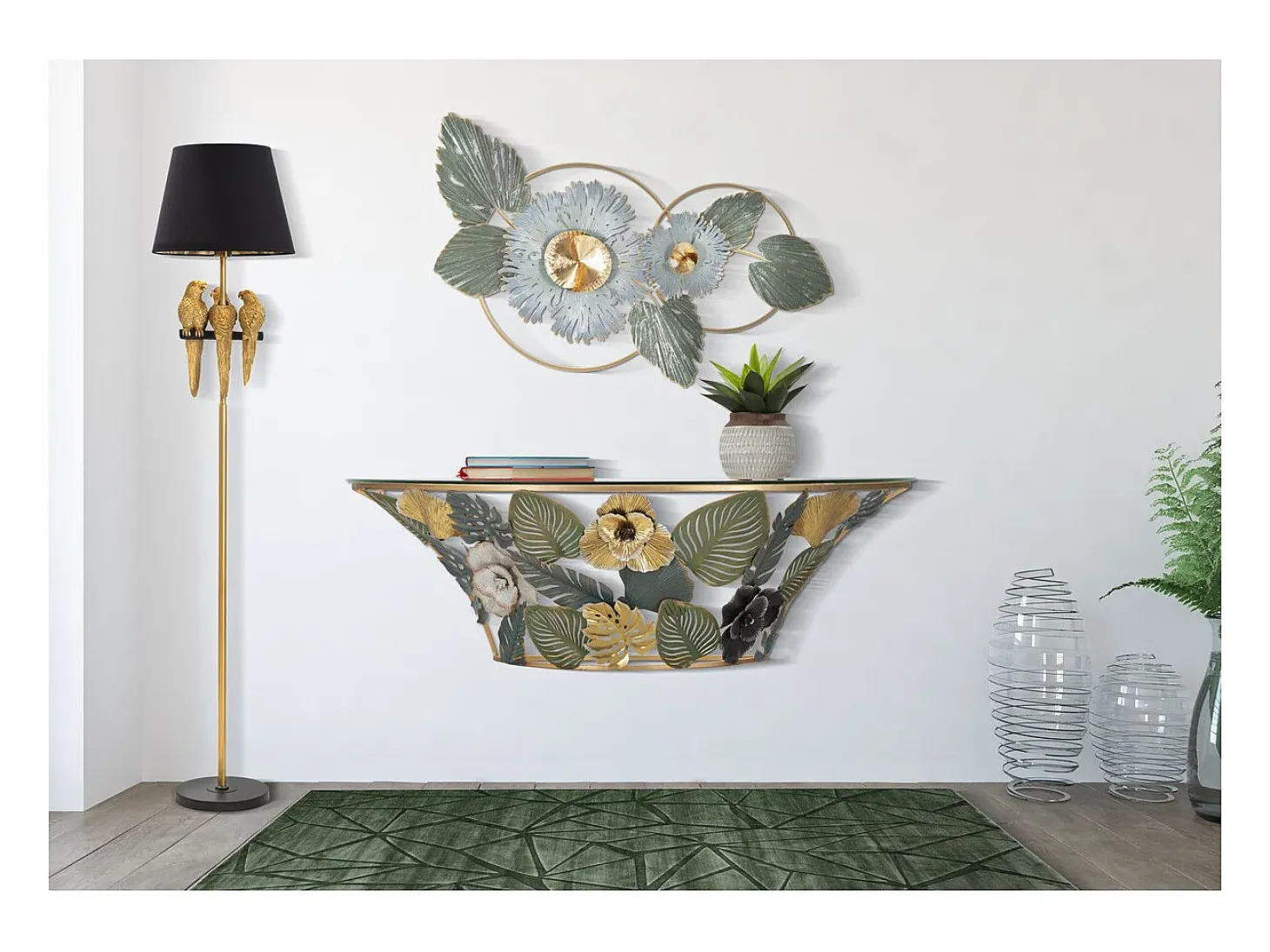 Consola Folha 74, Multicolorido, 120x40,5x37,2 cm, Kendra Home