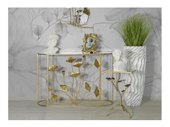 Consola Folha 73, Ouro, 120x40x80 cm, Kendra Home