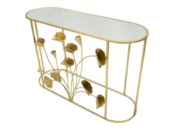 Consola Folha 73, Ouro, 120x40x80 cm, Kendra Home