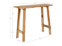 Consola Girona, Castanho, 90x30x80 cm, Kendra Home