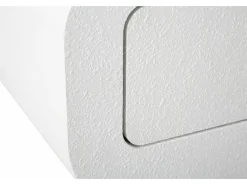 Consola Tomato, Mesa multiusos, Armário lateral, Secretária de corredor, 110x40 h80 cm, Branco e Dourado