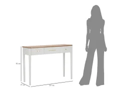 Consola VKH606, Branco, 107x37x80 cm, Kendra Home