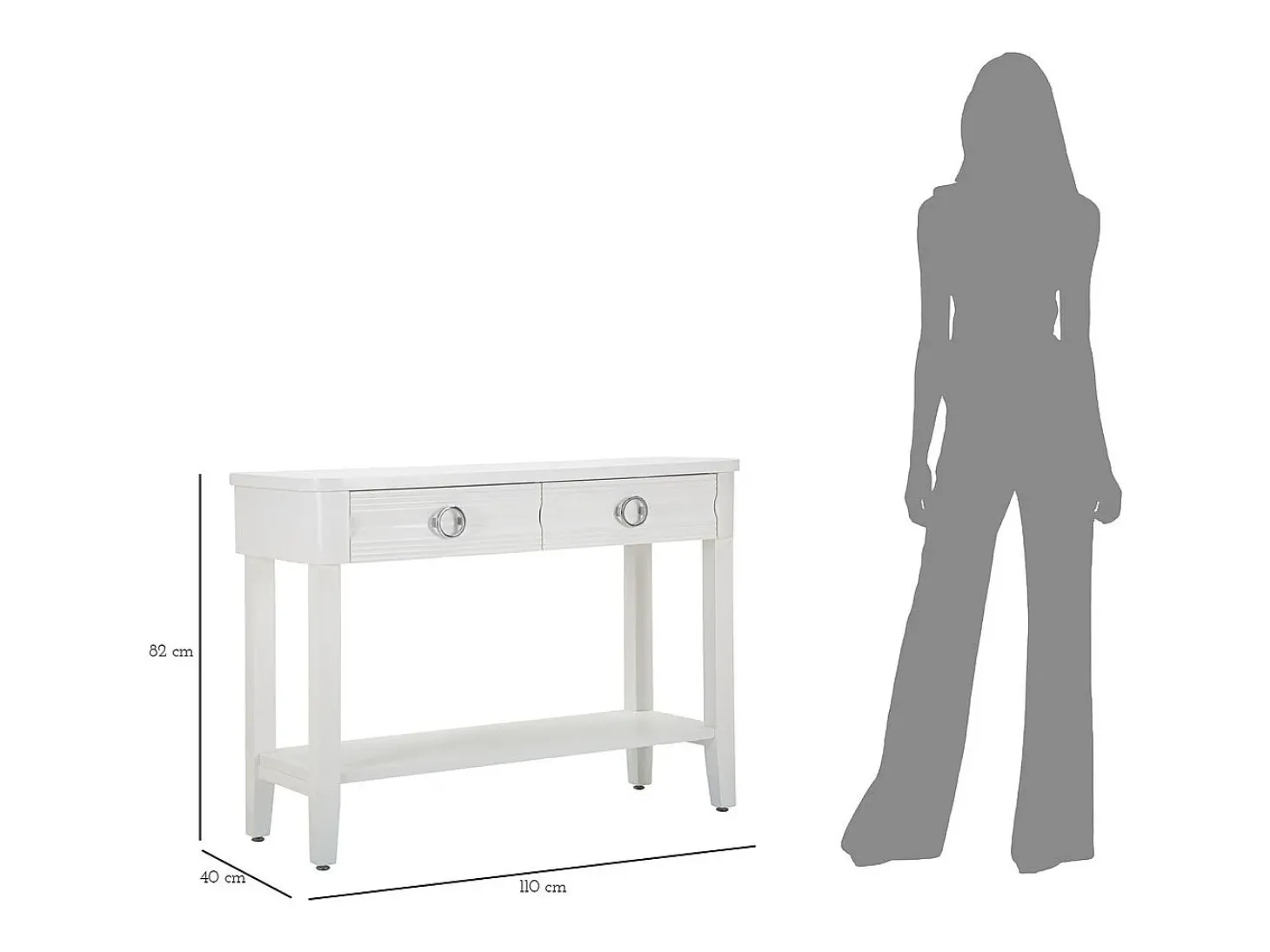 Consola VKH603, Branco, 110x40x82 cm, Kendra Home