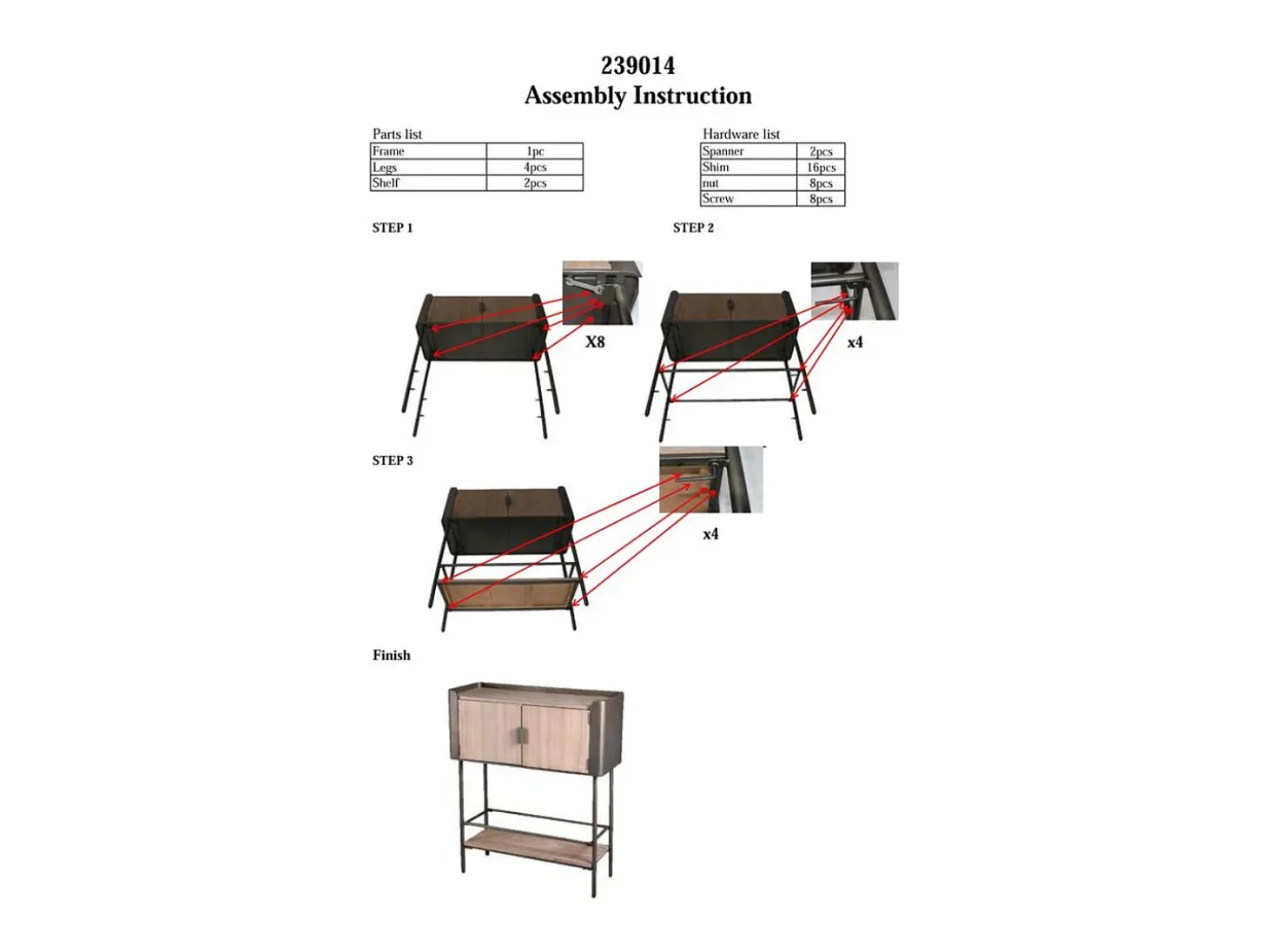 Consola VKH610, Castanho, 100x42x110 cm, Kendra Home