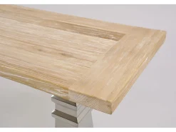 Consola 160x85x45 cm cromo madeira natural glamour gl1527