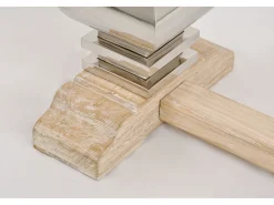 Consola 160x85x45 cm cromo madeira natural glamour gl1527