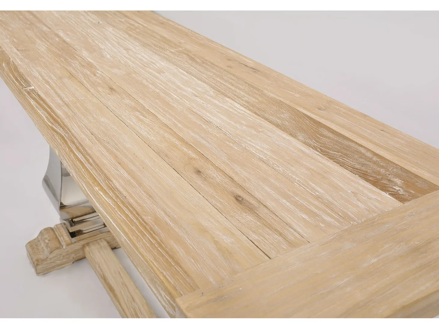 Consola 160x85x45 cm cromo madeira natural glamour gl1527
