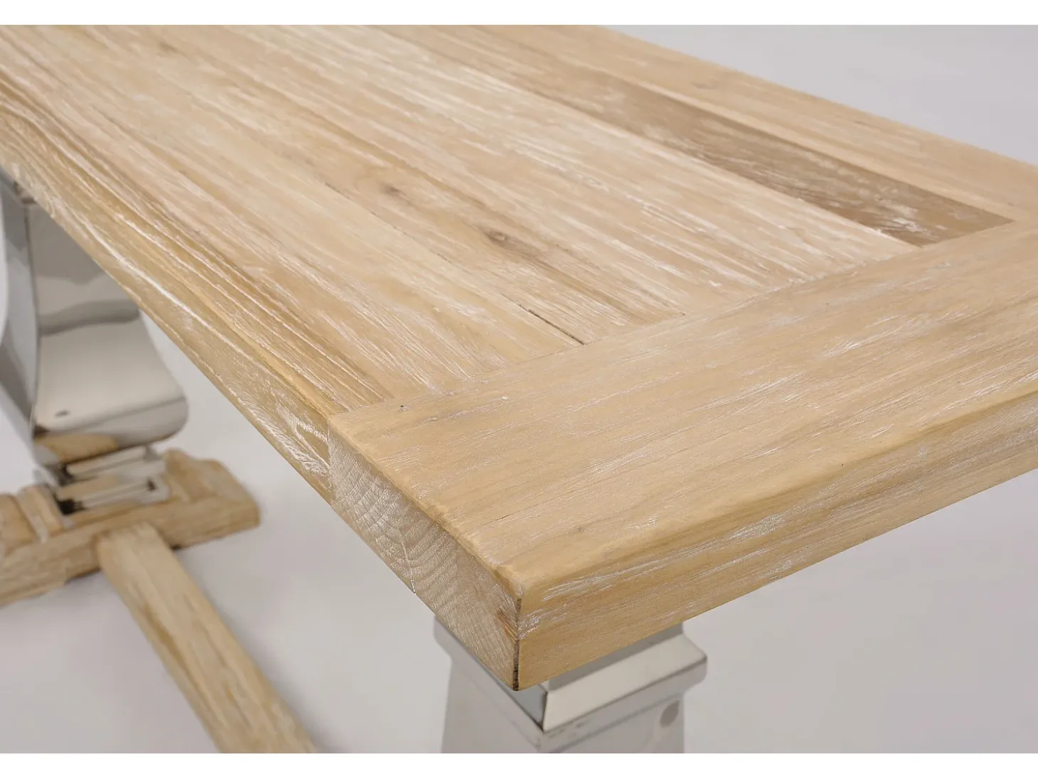 Consola 160x85x45 cm cromo madeira natural glamour gl1527