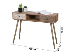 Console ALTA coloris chêne clair avec 2 tiroirs – Design scandinave et rangement pratique