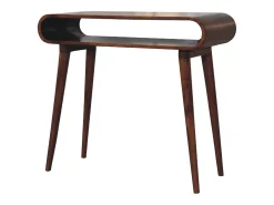 Console Amaya estilo nórdico Artisan Furniture, 1 prateleira aberta, castanho escuro