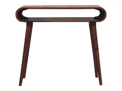 Console Amaya estilo nórdico Artisan Furniture, 1 prateleira aberta, castanho escuro