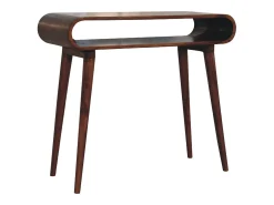 Console Amaya estilo nórdico Artisan Furniture, 1 prateleira aberta, castanho escuro