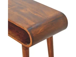 Console Amaya estilo nórdico Artisan Furniture, 1 prateleira aberta, castanho escuro