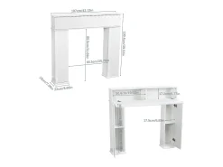 Console de lareira 107 x 18 x 100 cm, Armário de armazenamento decorativo com espaço para guardar objetos