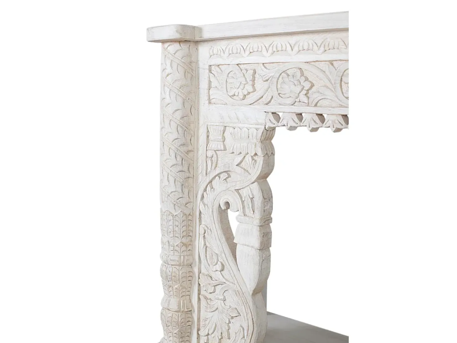 Console em madeira manguier blanc vieilli