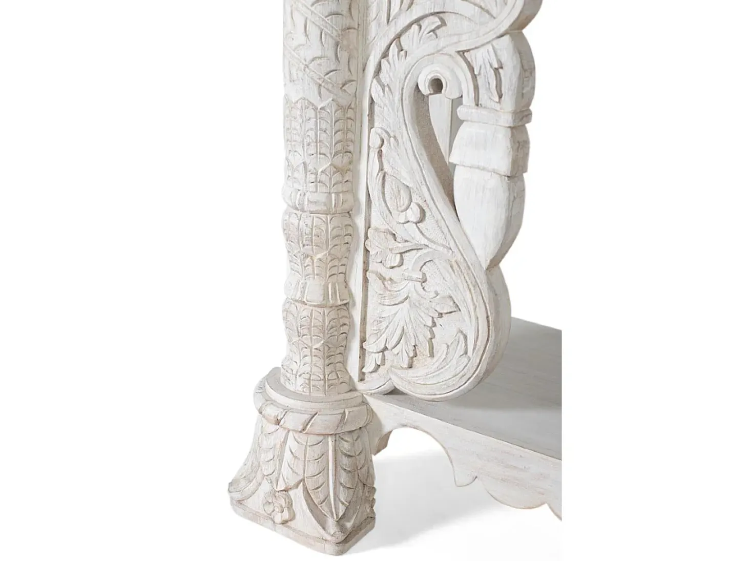 Console em madeira manguier blanc vieilli
