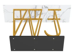 Console estilo moderno 120x29,5x80 cm - para sala de estar ou corredor - estrutura e pés de metal - Branco