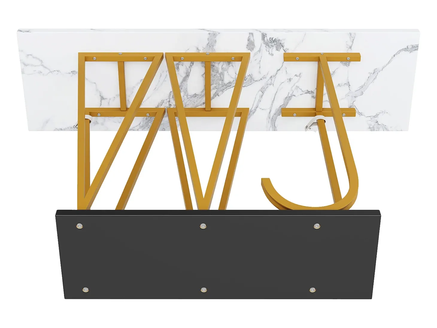 Console estilo moderno 120x29,5x80 cm - para sala de estar ou corredor - estrutura e pés de metal - Branco