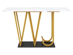 Console estilo moderno 120x29,5x80 cm - para sala de estar ou corredor - estrutura e pés de metal - Branco