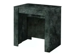 Console extensível, Coleção NOSOL, cor cinza efeito mármore brilhante, dimensões 54x78cm.