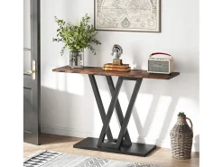 Console Móvel, Console de Entrada de Corredor Industrial, Mesas de Entrada de 110 cm Mesa de Sofá Estreita para Sala, Castanho Rústico