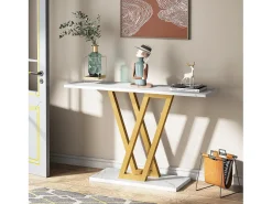 Console Móvel, Console de Entrada de Corredor Industrial, Mesas de Entrada de 110 cm Mesa de Sofá Estreita para Sala