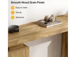 Console table com 160 cm de comprimento, mesa de entrada de fazenda atrás do sofá