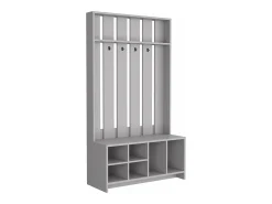 Corredor de tulcan em melamina com 8 prateleiras e 4 ganchos para pendurar roupa , Cinzento , 172,6 cm X 96,8 cm X 39,3 cm