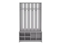 Corredor de tulcan em melamina com 8 prateleiras e 4 ganchos para pendurar roupa , Cinzento , 172,6 cm X 96,8 cm X 39,3 cm
