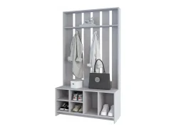 Corredor de tulcan em melamina com 8 prateleiras e 4 ganchos para pendurar roupa , Cinzento , 172,6 cm X 96,8 cm X 39,3 cm