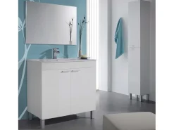 Corredor Neo com Sapateira em Azul e Branco Brilhante 110x80x25 cm