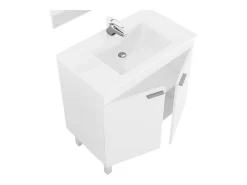 Corredor Neo com Sapateira em Azul e Branco Brilhante 110x80x25 cm