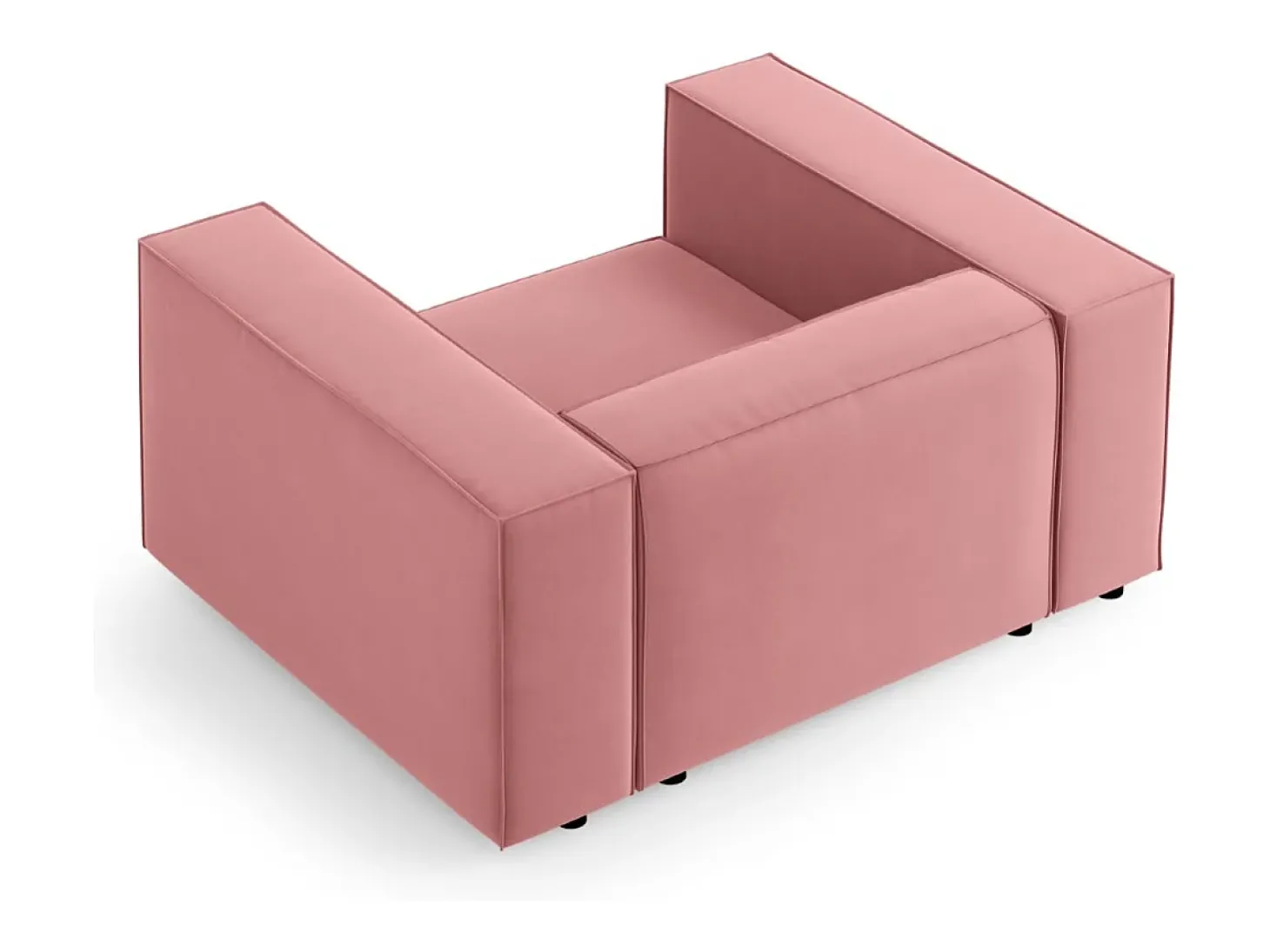 Cosmopolitan Design - Poltrona "Arendal" em veludo salmão - 124x102x70cm